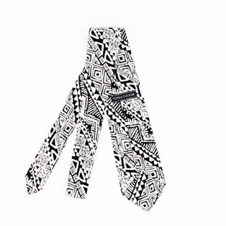 Tucker Tie- Black and White Aztec - Toni & Tucker Co