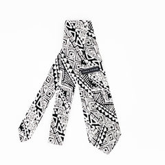 Tucker Tie- Black and White Aztec - Toni & Tucker Co