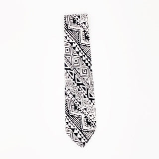 Tucker Tie- Black and White Aztec - Toni & Tucker Co