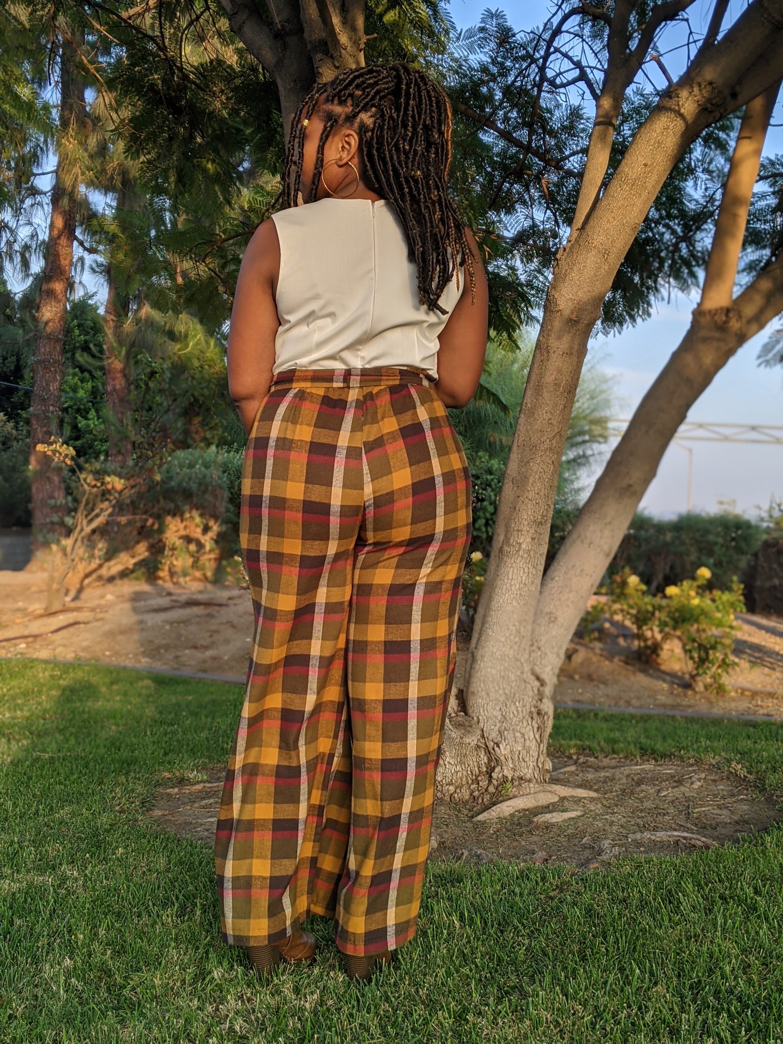 Emani Plaid Power Jumpsuit - Toni & Tucker Co