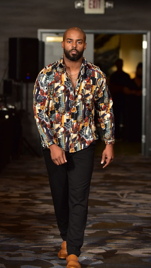 Tucker Retro Print Shirt- Front View